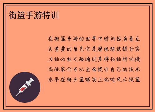 街篮手游特训